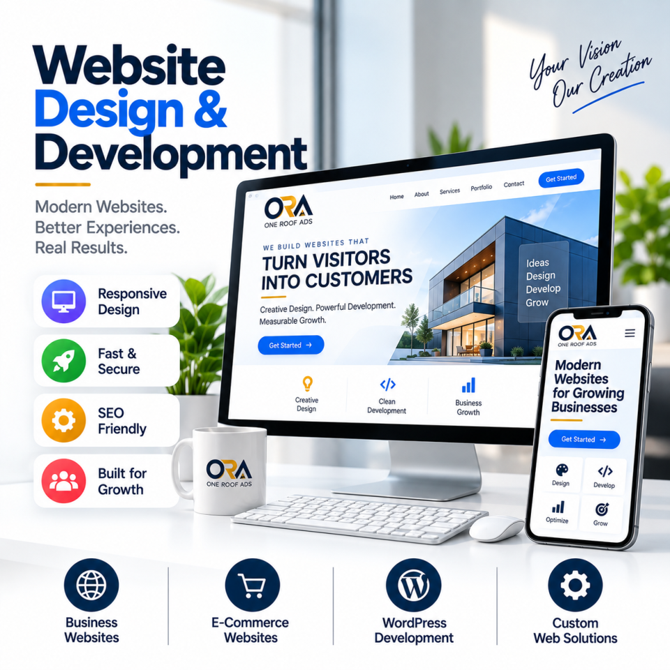 Custom Website and Mobile App Development by One Roof Ads